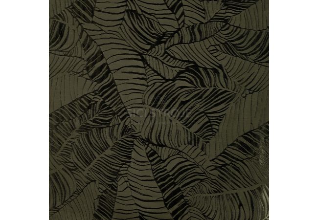 Viscose Jacquard Leaves - Leaves, Khaki