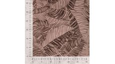 Viscose Jacquard Leaves - Leaves, Taupe