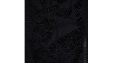 Viscose Jacquard Leaves - Leaves, Black