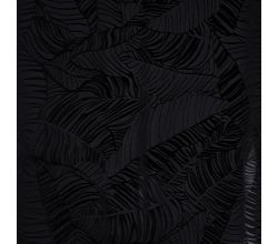 Viscose Jacquard Leaves - Leaves, Black