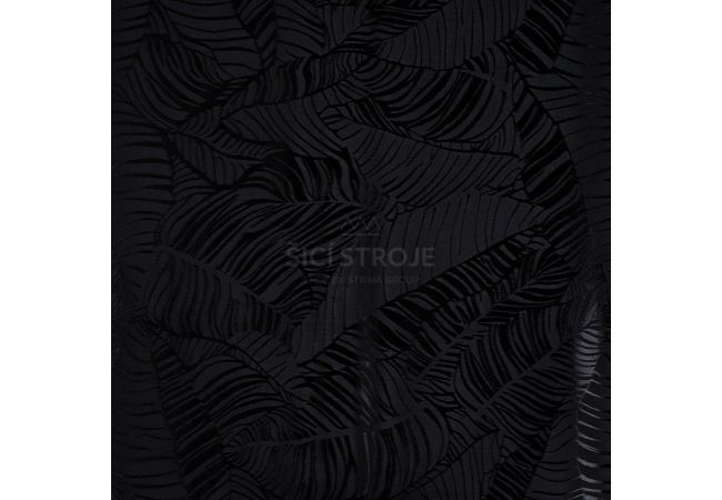 Viscose Jacquard Leaves - Leaves, Black