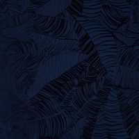 Viscose Jacquard Leaves - Leaves, Navy