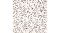 Washed Corduroy Printed - Flowers, Off White Bread