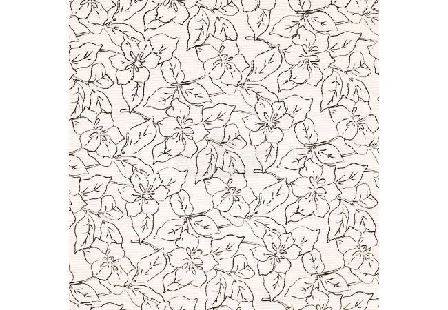Washed Corduroy Printed - Flowers, Off White Bread