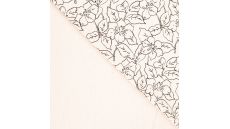 Washed Corduroy Printed - Flowers, Off White Bread