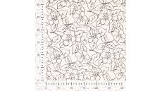 Washed Corduroy Printed - Flowers, Off White Bread