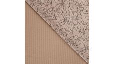 Washed Corduroy Printed - Flowers, Camel