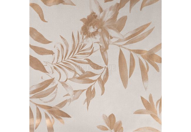 Scuba Suede Foil Print - Leaves, Sand