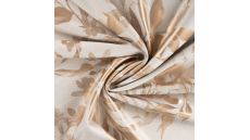 Scuba Suede Foil Print - Leaves, Sand