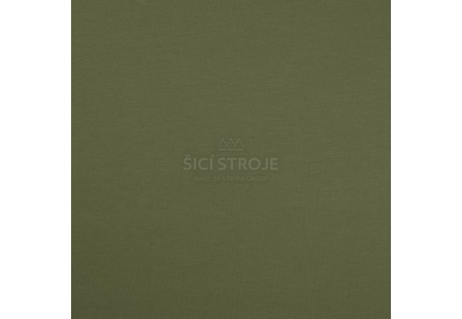 Jednofarebný bavlnený úplet s elastanom - khaki