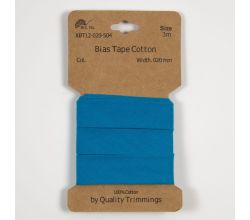 Bavlnený šikmý prúžok, 20 mm, 3 m - tyrkysová