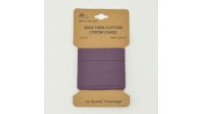 Bavlnený šikmý prúžok, 20 mm, 3 m - fialová