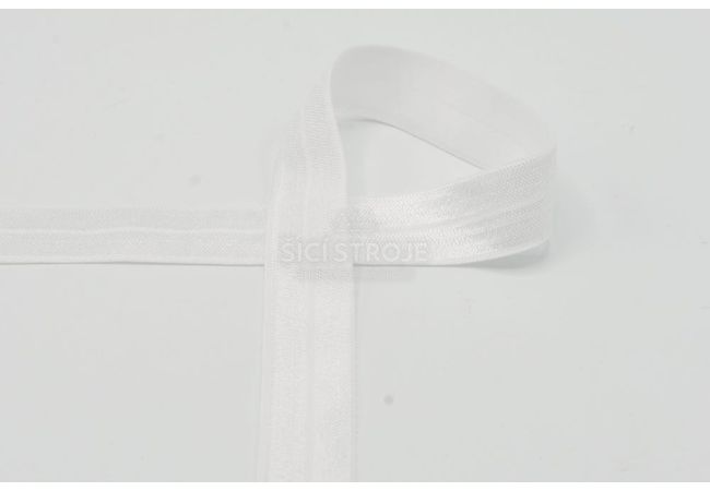 Lemovací elastický prúžok, 20 mm - biela