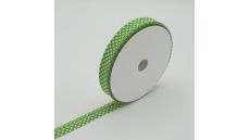 Šikmý prúžok s bodkami, 18 mm - limetková