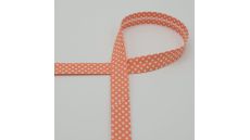 Šikmý prúžok s bodkami, 18 mm - lososová