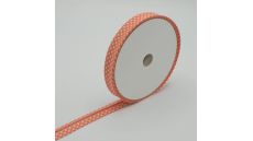Šikmý prúžok s bodkami, 18 mm - lososová