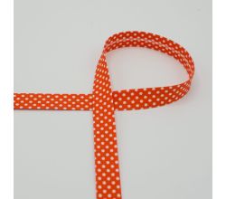 Šikmý prúžok s bodkami, 18 mm - oranžová