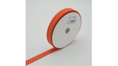 Šikmý prúžok s bodkami, 18 mm - oranžová