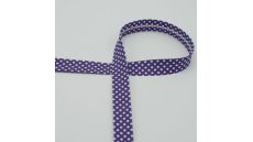 Šikmý prúžok s bodkami, 18 mm - fialová