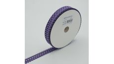 Šikmý prúžok s bodkami, 18 mm - fialová