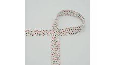 Šikmý prúžok s vianočným motívom, 18 mm - hviezdy, biela