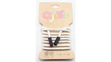 Odevná okrúhla šnúra s koncovkami, 5 mm, 1,15 m - biela