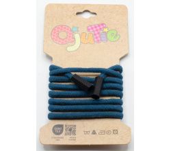 Odevná okrúhla šnúra s koncovkami, 5 mm, 1,15 m - petrolejová