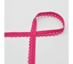 Pruženka čipková, 12 mm - fuchsiová