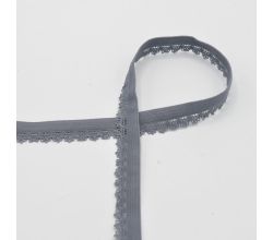 Pruženka čipková, 12 mm - šedá