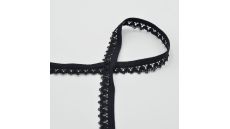 Pruženka čipková, 13 mm - čierna