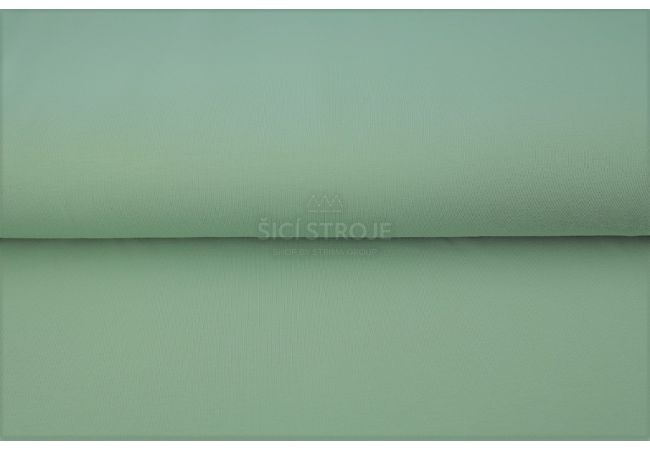 Jednofarebný bavlnený úplet s elastanom - sivasto zelená