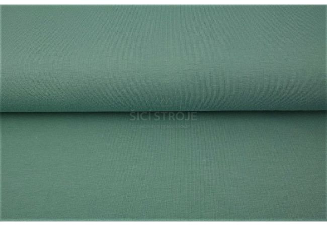 Jednofarebný bavlnený úplet s elastanom - tmavo mätová