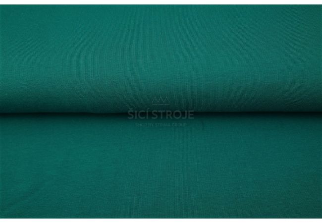 Jednofarebný bavlnený úplet s elastanom - tyrkysová