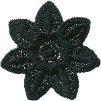 Nažehlovačka Čipkový kvet čierny 3,6 x 3,6 cm Monoquick