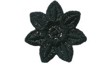 Nažehlovačka Čipkový kvet čierny 3,6 x 3,6 cm Monoquick