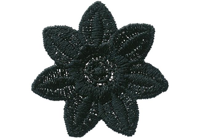 Nažehlovačka Čipkový kvet čierny 3,6 x 3,6 cm Monoquick