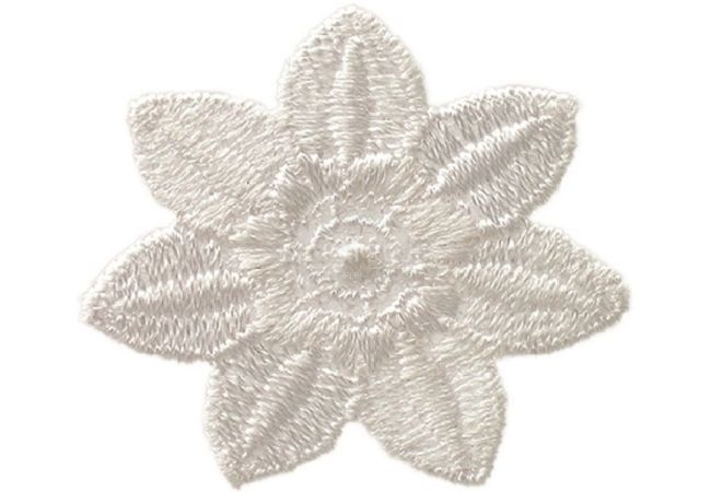 Nažehlovačka Čipkový kvet biely 3,6 x 3,6 cm Monoquick