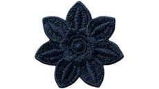 Nažehlovačka Čipkový kvet tmavo modrý 3,6 x 3,6 cm Monoquick