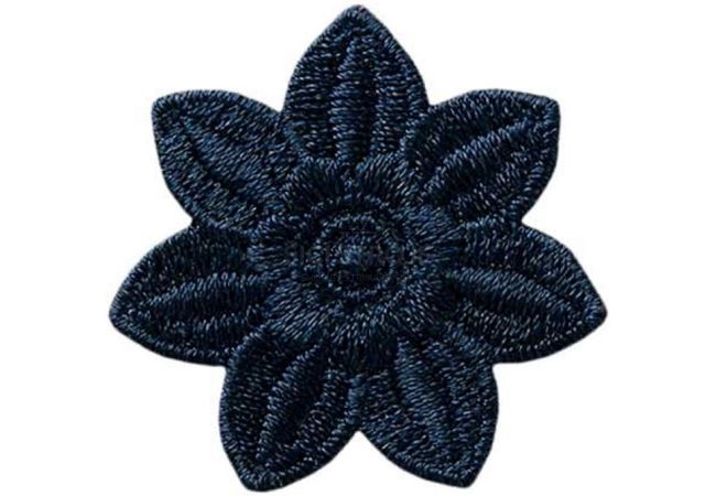 Nažehlovačka Čipkový kvet tmavo modrý 3,6 x 3,6 cm Monoquick