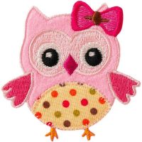 Nažehlovačka Ružová sova 7,5 x 7,5 cm Monoquick