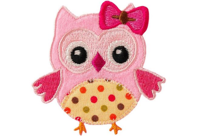 Nažehlovačka Ružová sova 7,5 x 7,5 cm Monoquick