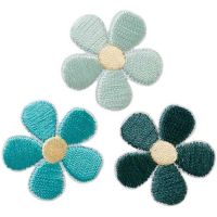 Nažehlovačka Tyrkysové kvety 2,6 x 2,6 cm Monoquick