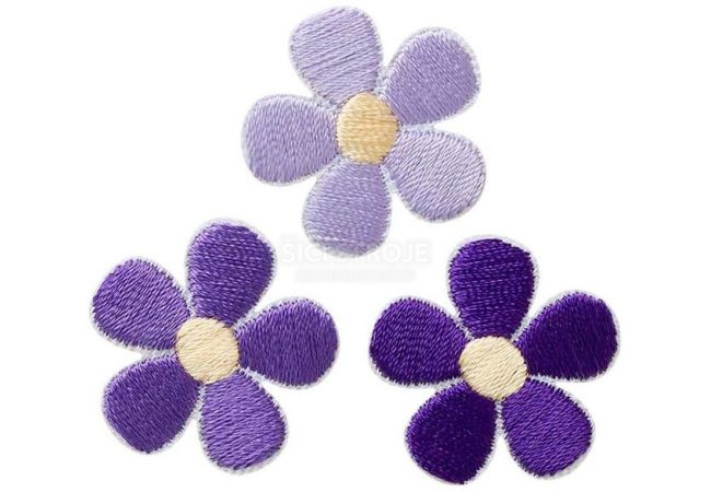 Nažehlovačka Fialové kvety 2,6 x 2,6 cm Monoquick