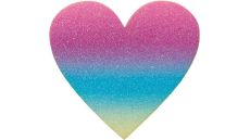 Nažehlovačka dúhové srdce s glitrami Monoquick