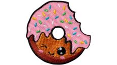 Nažehlovačka Donut s ružovou polevou 4,5 x 4,5 cm Monoquick