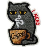 Nažehlovačka I need coffee mačka 6,0 x 4,3 cm Monoquick