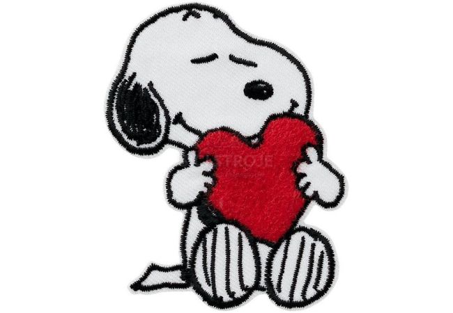 Nažehlovačka Snoopy so srdiečkom 7,5 x 5,5 cm Monoquick