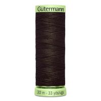 Gombíková (režná) niť Gütermann 30 m - 697 - hnedočierna