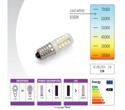 Žiarovka LED 230V, 2W pre šijacie stroje so závitom