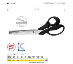 Krajčírske nožnice s mikrozúbkami KRETZER FINNY CLASSIC 764425